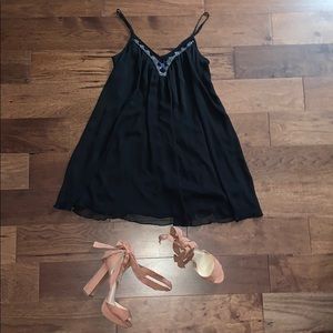 Black, spaghetti strapped dress